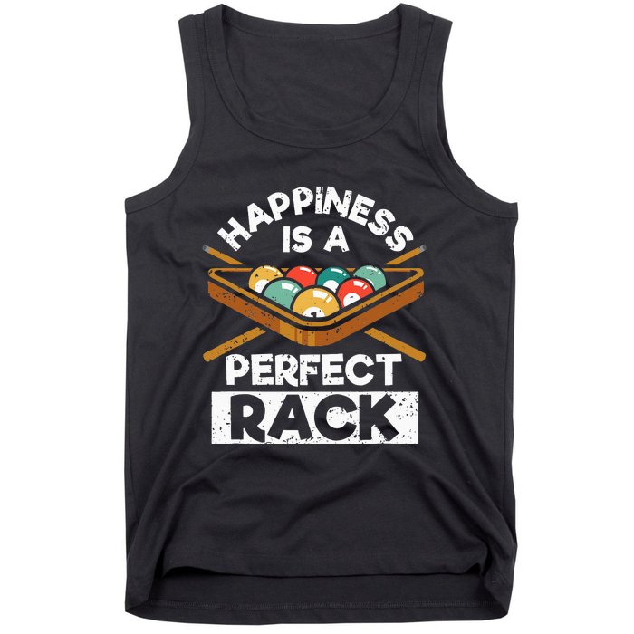 Happiness Is A Perfect Rack Funny Pool Billiard Player Tank Top