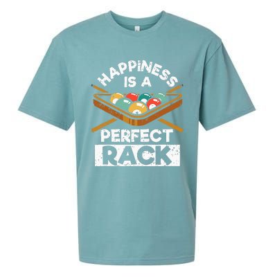 Happiness Is A Perfect Rack Funny Pool Billiard Player Sueded Cloud Jersey T-Shirt