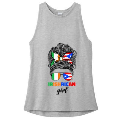 Half Irish And Puerto Rican Rico Ireland Flag Ladies PosiCharge Tri-Blend Wicking Tank