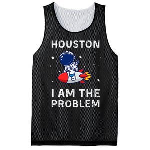 Houston I Am The Problem Funny Astronaut Rocket Space Mesh Reversible Basketball Jersey Tank