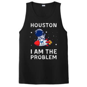 Houston I Am The Problem Funny Astronaut Rocket Space PosiCharge Competitor Tank