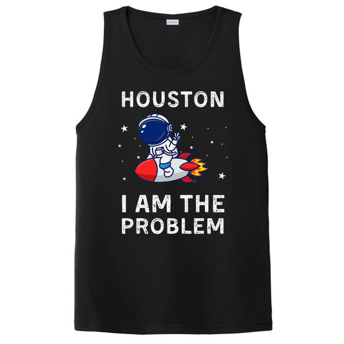 Houston I Am The Problem Funny Astronaut Rocket Space PosiCharge Competitor Tank