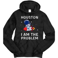 Houston I Am The Problem Funny Astronaut Rocket Space Tie Dye Hoodie