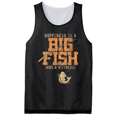 Happiness Is A Big Fish And A Witness Fishing Mesh Reversible Basketball Jersey Tank