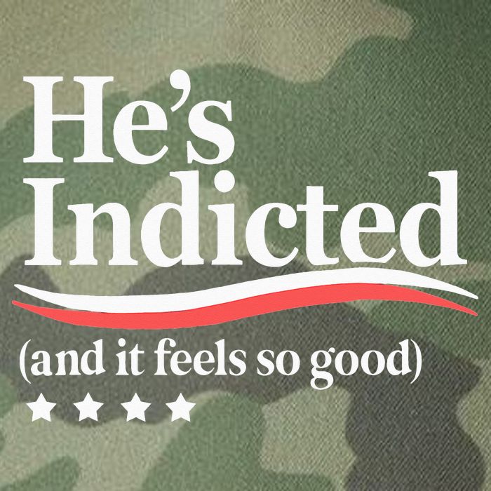 He's Indicted and It Feels So Good Funny Trump Arrest Legacy Tie Dye Trucker Hat