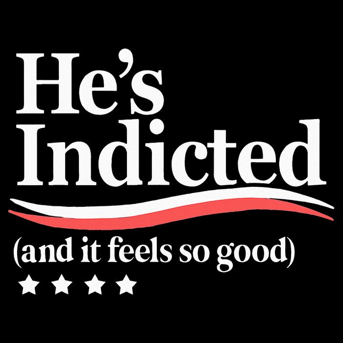 He's Indicted and It Feels So Good Funny Trump Arrest Stripe Pom Pom Beanie