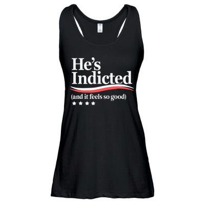 He's Indicted and It Feels So Good Funny Trump Arrest Ladies Essential Flowy Tank