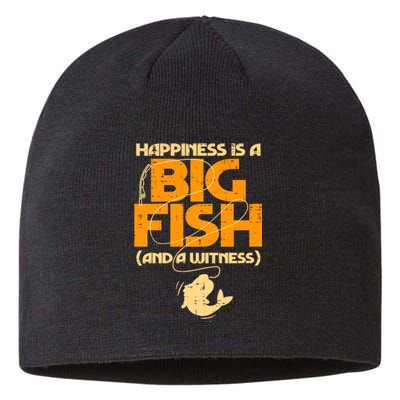 Happiness Is A Big Fish Witness Funny Fishing Sustainable Beanie