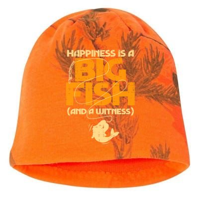 Happiness Is A Big Fish Witness Funny Fishing Kati - Camo Knit Beanie