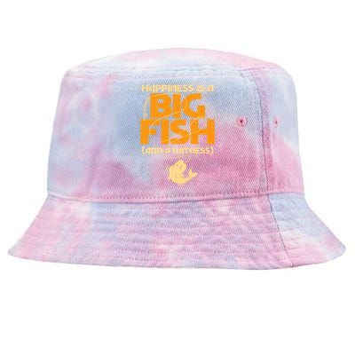 Happiness Is A Big Fish Witness Funny Fishing Tie-Dyed Bucket Hat