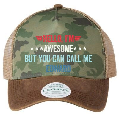 Hello IM Awesome But You Can Call Me Edward Legacy Tie Dye Trucker Hat