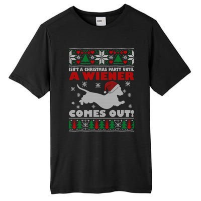 Humor Isn’T A Christmas Party Until A Wiener Comes Out Cool Gift Tall Fusion ChromaSoft Performance T-Shirt