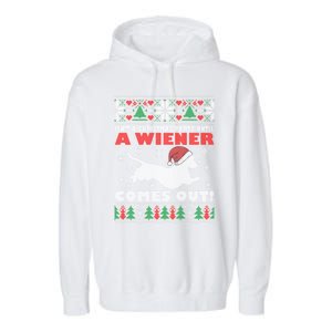 Humor Isn’T A Christmas Party Until A Wiener Comes Out Cool Gift Garment-Dyed Fleece Hoodie