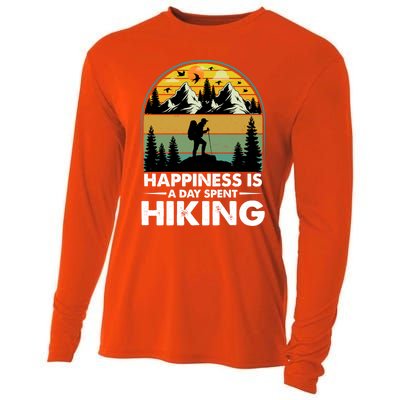 Happiness Is A Day Spent Hiking Scenic Views Gift Cooling Performance Long Sleeve Crew