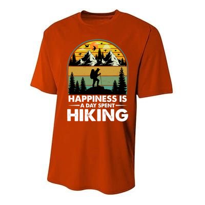 Happiness Is A Day Spent Hiking Scenic Views Gift Performance Sprint T-Shirt