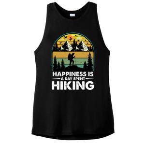 Happiness Is A Day Spent Hiking Scenic Views Gift Ladies PosiCharge Tri-Blend Wicking Tank