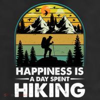 Happiness Is A Day Spent Hiking Scenic Views Gift Cool Comfort Performance Bucket Hat