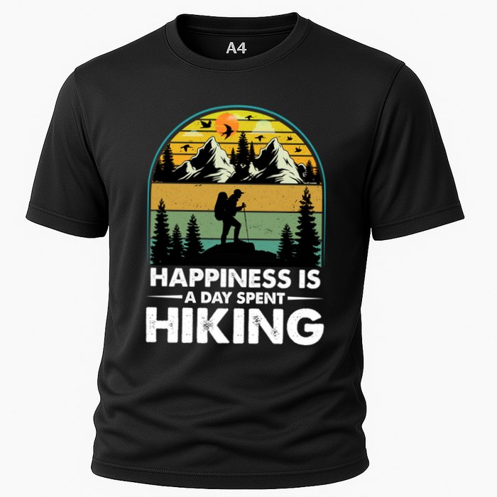 Happiness Is A Day Spent Hiking Scenic Views Gift Cooling Performance Crew T-Shirt