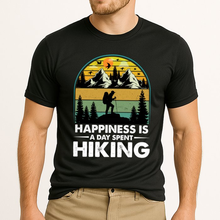 Happiness Is A Day Spent Hiking Scenic Views Gift Cooling Performance Crew T-Shirt