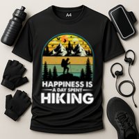 Happiness Is A Day Spent Hiking Scenic Views Gift Cooling Performance Crew T-Shirt
