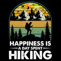 Happiness Is A Day Spent Hiking Scenic Views Gift Cooling Performance Crew T-Shirt