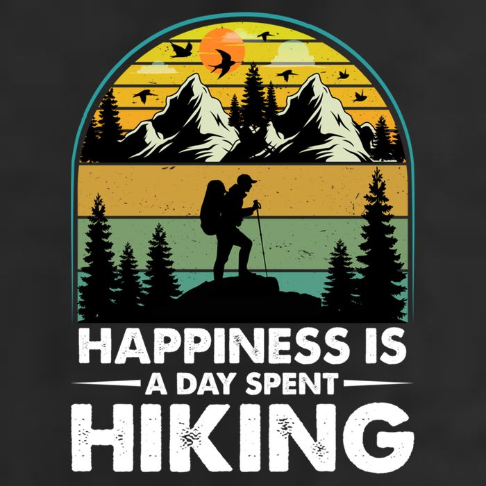 Happiness Is A Day Spent Hiking Scenic Views Gift Adult Drive Performance Visor