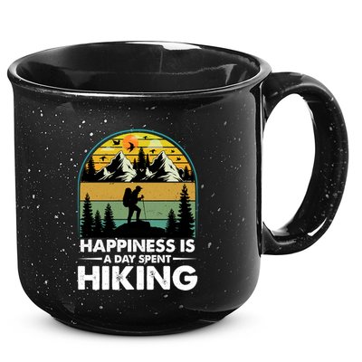 Happiness Is A Day Spent Hiking Scenic Views Gift 15oz Campfire Ceramic Mug