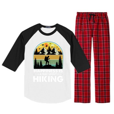 Happiness Is A Day Spent Hiking Scenic Views Gift Raglan Sleeve Pajama Set