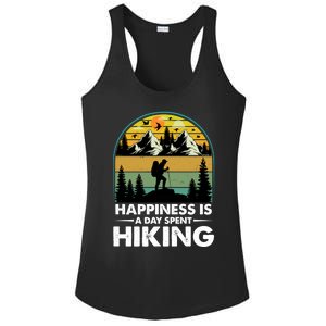 Happiness Is A Day Spent Hiking Scenic Views Gift Ladies PosiCharge Competitor Racerback Tank