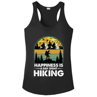 Happiness Is A Day Spent Hiking Scenic Views Gift Ladies PosiCharge Competitor Racerback Tank