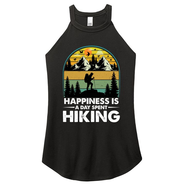 Happiness Is A Day Spent Hiking Scenic Views Gift Women's Perfect Tri Rocker Tank