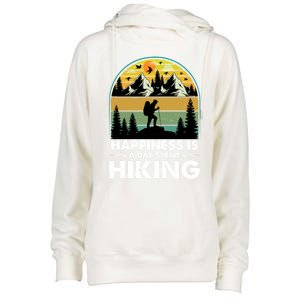 Happiness Is A Day Spent Hiking Scenic Views Gift Womens Funnel Neck Pullover Hood