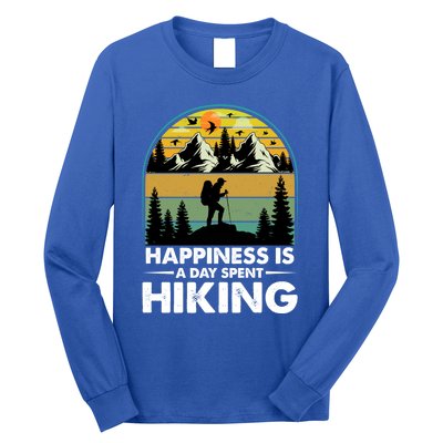 Happiness Is A Day Spent Hiking Scenic Views Gift Long Sleeve Shirt