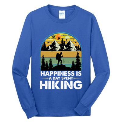 Happiness Is A Day Spent Hiking Scenic Views Gift Tall Long Sleeve T-Shirt