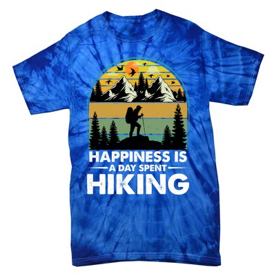 Happiness Is A Day Spent Hiking Scenic Views Gift Tie-Dye T-Shirt