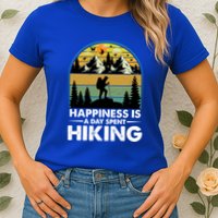 Happiness Is A Day Spent Hiking Scenic Views Gift Womens T-Shirt