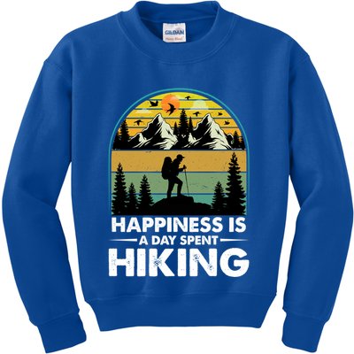 Happiness Is A Day Spent Hiking Scenic Views Gift Kids Sweatshirt