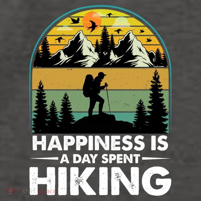 Happiness Is A Day Spent Hiking Scenic Views Gift Vector Backpack