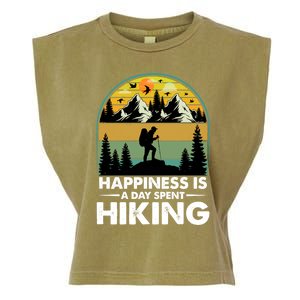 Happiness Is A Day Spent Hiking Scenic Views Gift Garment-Dyed Women's Muscle Tee