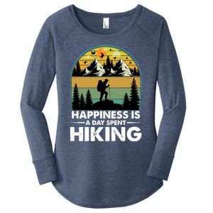 Happiness Is A Day Spent Hiking Scenic Views Gift Women's Perfect Tri Tunic Long Sleeve Shirt