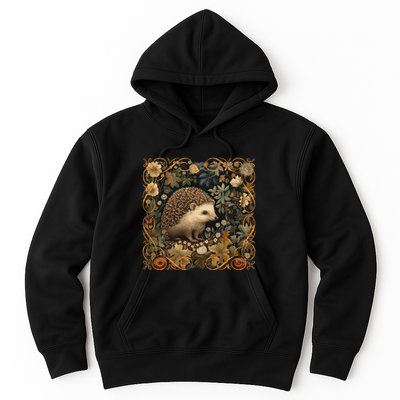 Hedgehog In A Forest William Morris Style Hoodie