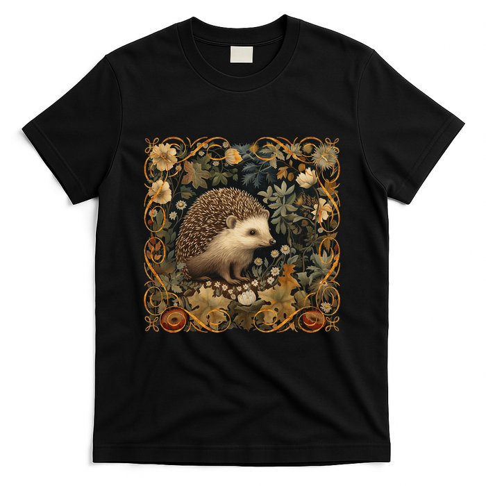Hedgehog In A Forest William Morris Style T-Shirt