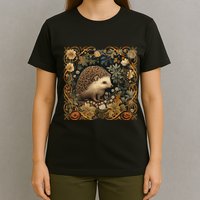 Hedgehog In A Forest William Morris Style T-Shirt