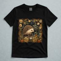 Hedgehog In A Forest William Morris Style T-Shirt