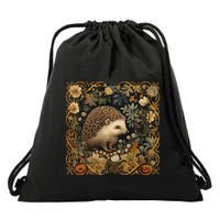 Hedgehog In A Forest William Morris Style Drawstring Bag