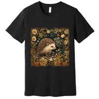 Hedgehog In A Forest William Morris Style Premium T-Shirt