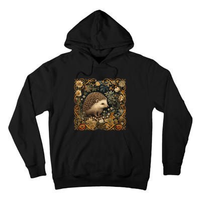 Hedgehog In A Forest William Morris Style Tall Hoodie