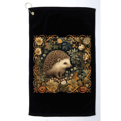 Hedgehog In A Forest William Morris Style Golf Towel