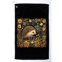 Hedgehog In A Forest William Morris Style Golf Towel