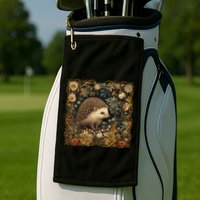 Hedgehog In A Forest William Morris Style Golf Towel